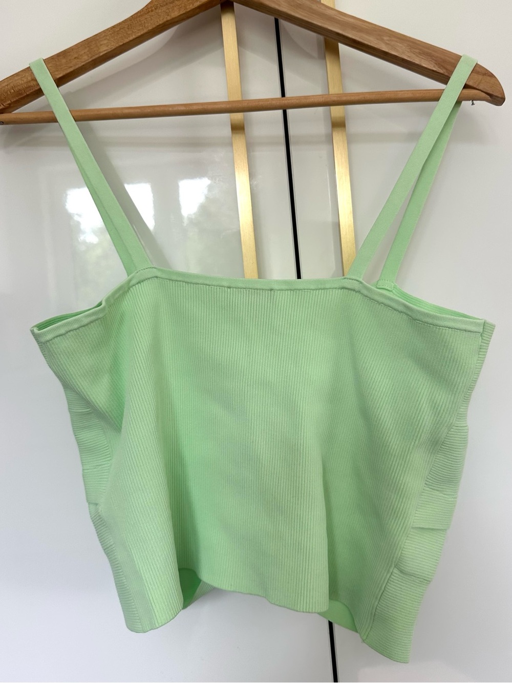 Sandro Paris Ribbed Twist Front Crop Top small - Picture 2 of 3